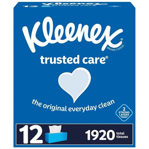 Bulk Kleenex Trusted Care 2 Ply Facial Tissues 160 Tissues Per Box 12