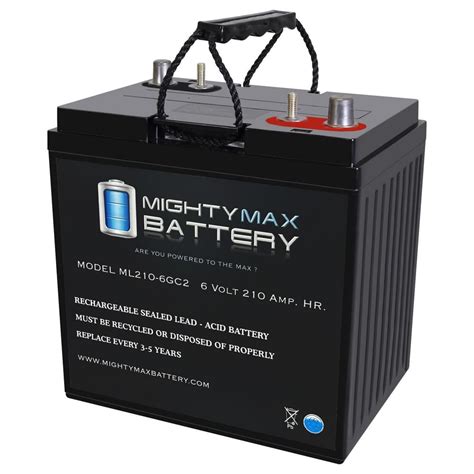 MIGHTY MAX BATTERY ML210 6GC2 6 Volt 210 AH Dual Terminal