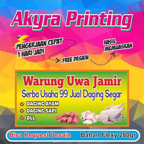 Cetak Spanduk Jual Dagingspanduk Warungbanner Jual Ayam Potong