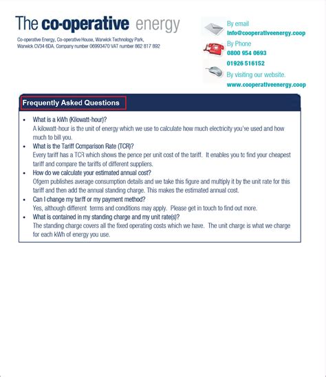 Co Operative Energy Gas And Electricity Bill Explained