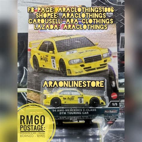 Hot Wheels Car Culture Car Culture Race Day 94 Amg Mercedes C Class Dtm Touring Car Shopee