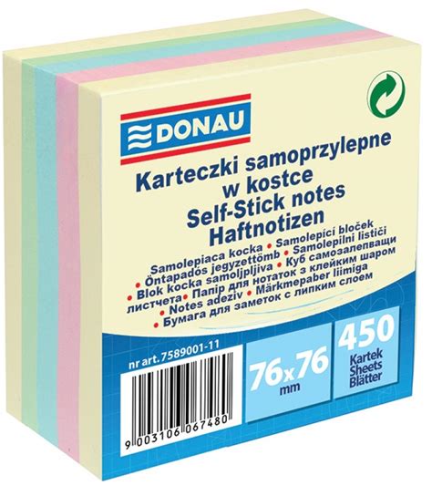 Karteczki Samoprzylepne Donau X Mm Karteczek Mix Kolor W