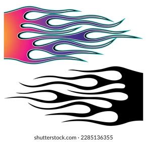 Fire Flames Racing Car Decal Vector Stock Vector (Royalty Free ...