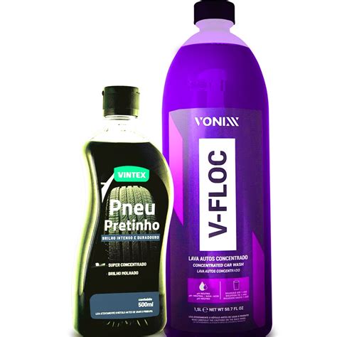 Shampoo Lava Autos V Floc Vonixx 1 5L Abrilhantador Pneu Pretinho