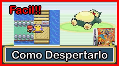 Como Despertar A Snorlax En Pokemon Rojo Fuego Youtube