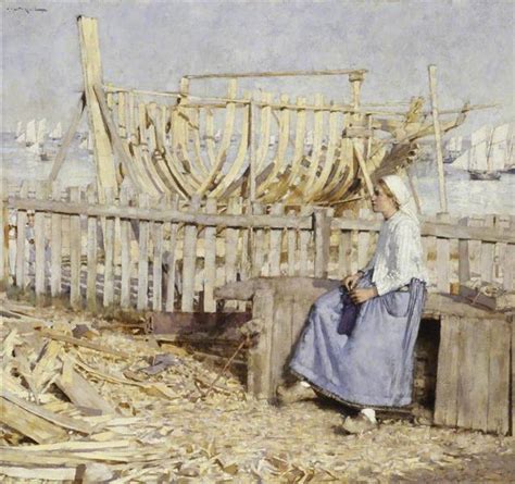 The Boat Builder S Yard Cancale Brittany 1881 Henry Herbert La