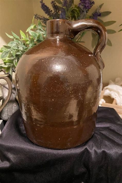 Vintage Brown Stoneware Jug Etsy