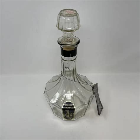 VINTAGE JACK DANIELS Old No 7 Glass Silver Cornet Bottle Decanter 1 75