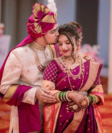 Marathi Brides Who Wore The Prettiest Plum Sarees Wedmegood