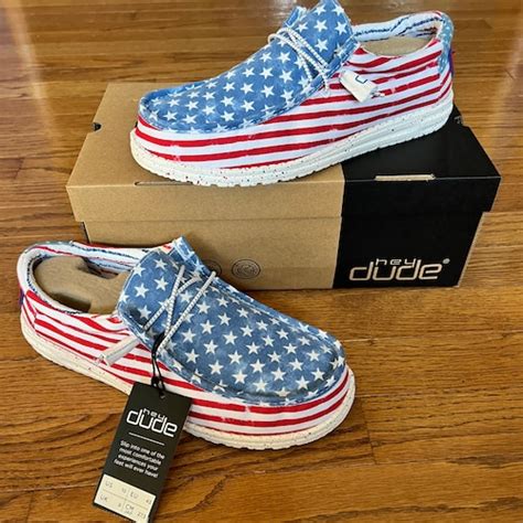 Patriotic American Flag Hey Dude Shoes Etsy Australia