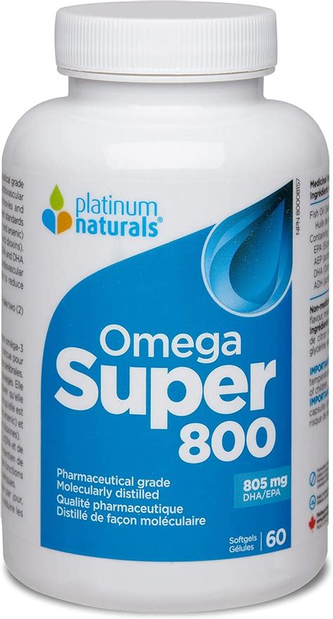 Platinum Naturals Omega Super 800 Grado farmacéutico Alta