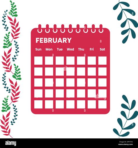 Calendario Del Mes De Febrero Imagen Vector De Stock Alamy