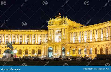 The Vienna Hofburg Imperial Palace At Nightaustria Stock Photo