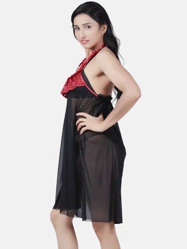 Sheer Net Hot Black Babydoll Bikini Night Dress For Honeymoon K Mk At