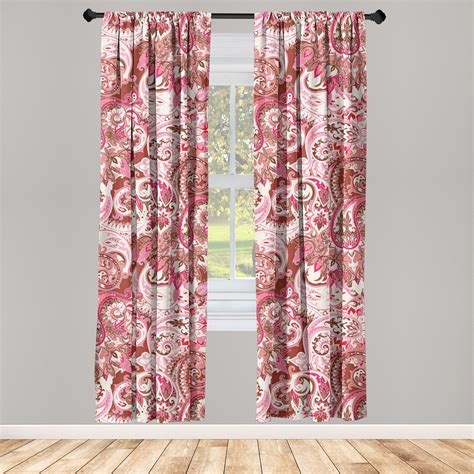 Paisley Window Curtains Modern Colors Flowers Vintage Botany