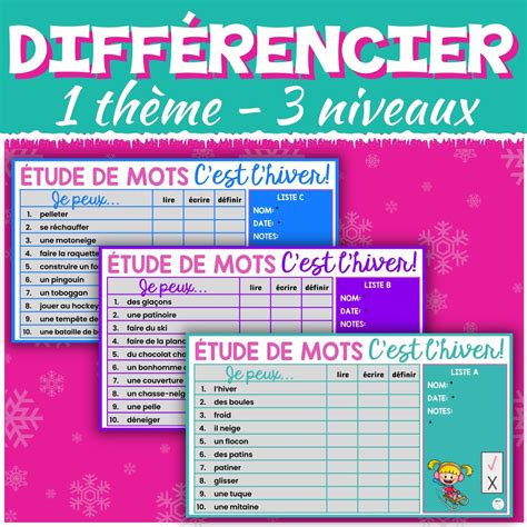 Listes Orthographiques C Est L Hiver Vocabulaire