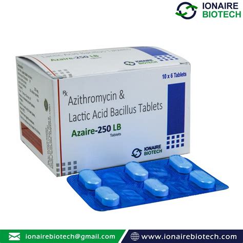 Azaire 250 LB Azithromycin Lactic Acid Bacillus Tablet At Rs 787 Box