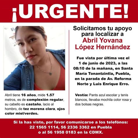 Se busca a Abril Yovana López Hernández una desaparecida más