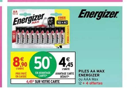 Promo Piles Aa Max Energizer chez Intermarché Hyper iCatalogue fr