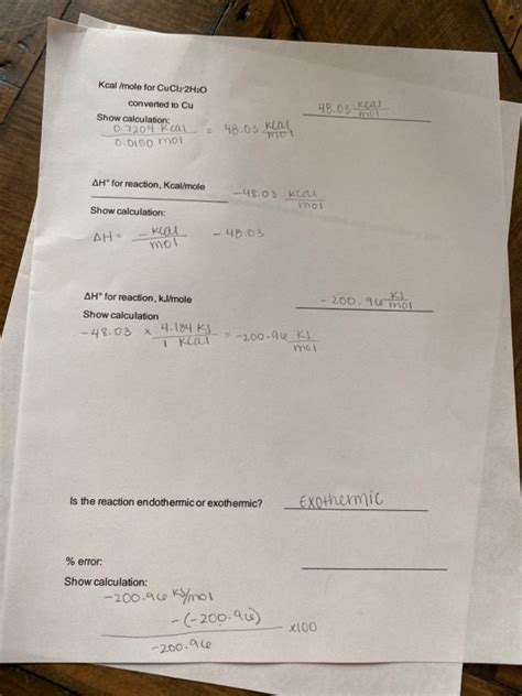 Report Sheet Experiment 10 Measuring The Heat Of Chegg