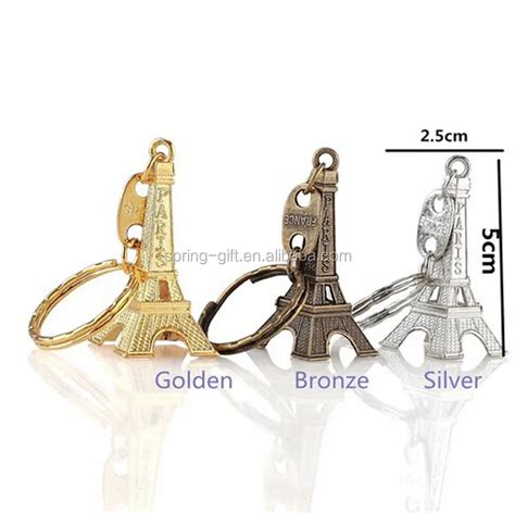 Promotion Zinc Alloy Metal Key Chain Souvenir Gift Toys Keyring Paris