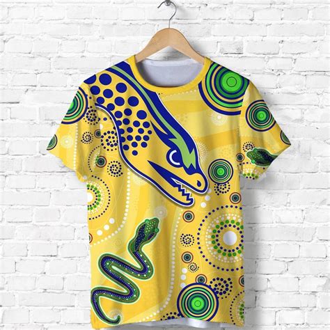 AIO Pride Eels Indigenous T Shirt Competitive Version Gold AIO Pride