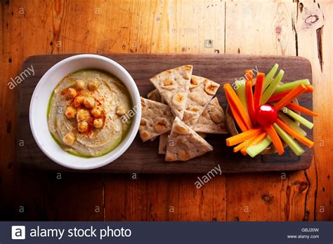 Hummus With Vegetables And Pita Bread Platter Bread Stock Photos ...