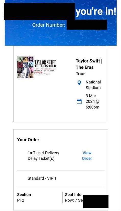 Taylor Swift VIP Ticket (3rd March), Tickets & Vouchers, Event Tickets ...