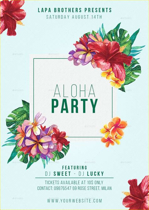 Luau Flyer Template Free Printable Templates