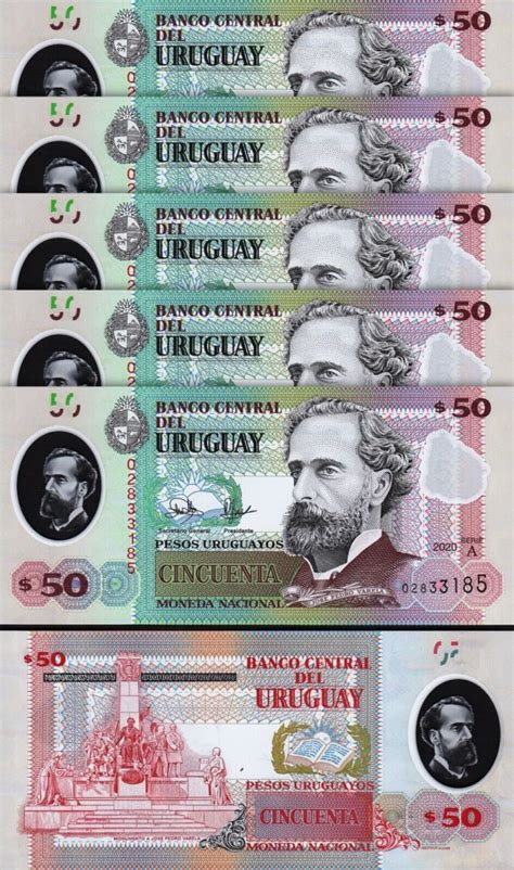 Uruguay Pesos Unc Pcs Lot Consecutive P New Design