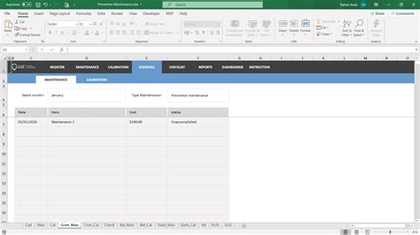 Preventive Maintenance Excel Spreadsheet Template Luz Templates