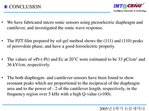 PPT Fabrication Of Sonic Sensors Using PZT Thin Film On Si Diaphragm