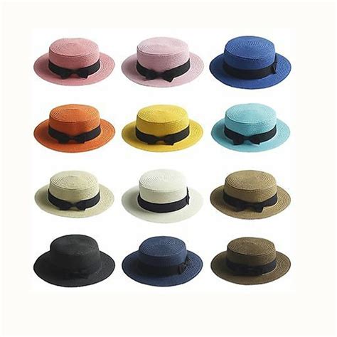 Chapeu Redonda Palha Boater Palheta Praia Feminina Unisex Shopee Brasil