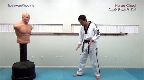 Taekwondo Double Roundhouse Kick 태권도 나래 차기 TaekwonWoo How to YouTube