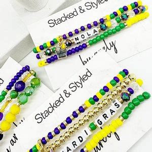 New Mardi Gras Seed Bead Bracelets, Mardi Gras Beads, Mardi Gras ...