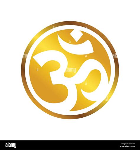 Golden Om Symbol Kreisförmige Vektor Grafik Logo Design Stock