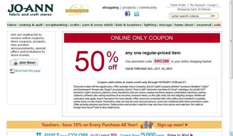 Jo Ann Fabrics Coupons Discounts Reward Cards Worksheets Library