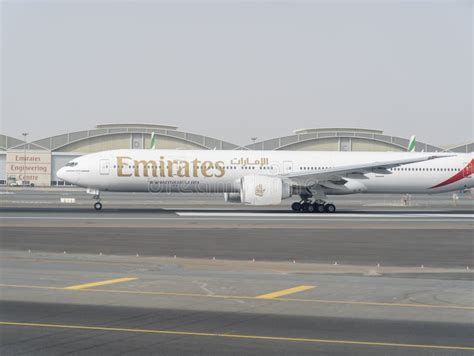 Dubai United Arab Emirates Take Off Of A Boeing 777 Emirates Airplane