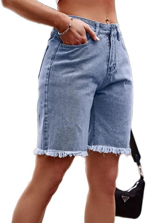 LinYooLi Women S Jorts Y2k Baggy Jean Shorts Casual High Waist Straight