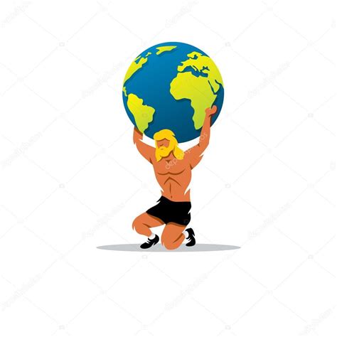 Greek God Atlas Holding The World Atlas Titan Holding Globe Stock