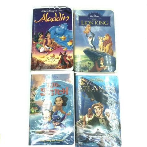 Vintage Disney Vhs Tapes Movies Aladdin Lilo Stich Atlantis Lion King