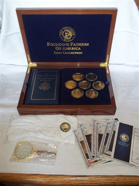 usa. Franklin Mint - Founding Fathers of America Coin Collection - 24 ...