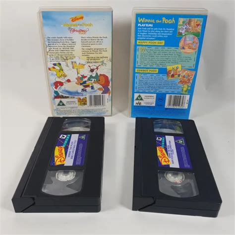 WINNIE THE POOH Christmas Too Happy Pooh Day VHS Cassette Tape Bundle £ ...