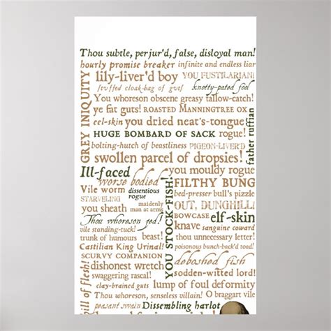 Shakespeare Insults Collection Poster Zazzle