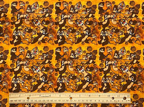 Chip And Dale Fabric Disney Fabric 100 Cotton Fabric Fat Etsy