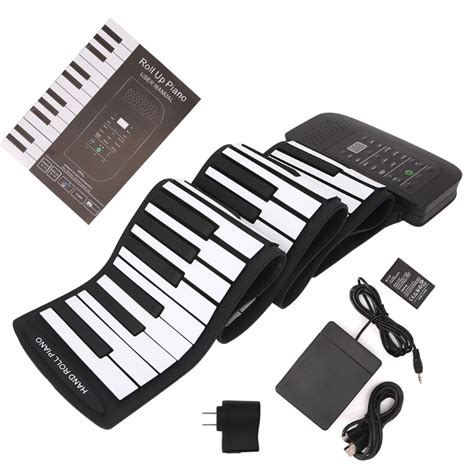 Portable 88 Keys Keyboard Piano Silicone Flexible Roll Up Piano