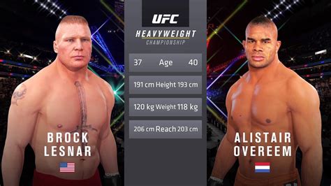 Brock Lesnar Vs Alistair Overeem Full Fight Ufc Fight Of The Night