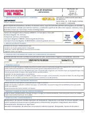 4 HDS Limpiavidrios ORION Pdf HOJA DE SEGURIDAD LIMPIAVIDRIOS 1