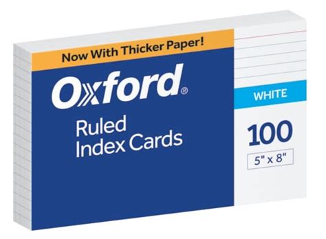 Oxford Ruled Index Cards 5x8 | Rebel Bookstore