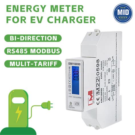 EM118089 90 91 1 Phase Din Rail Mounted RS485 Bidirectional Power Meter